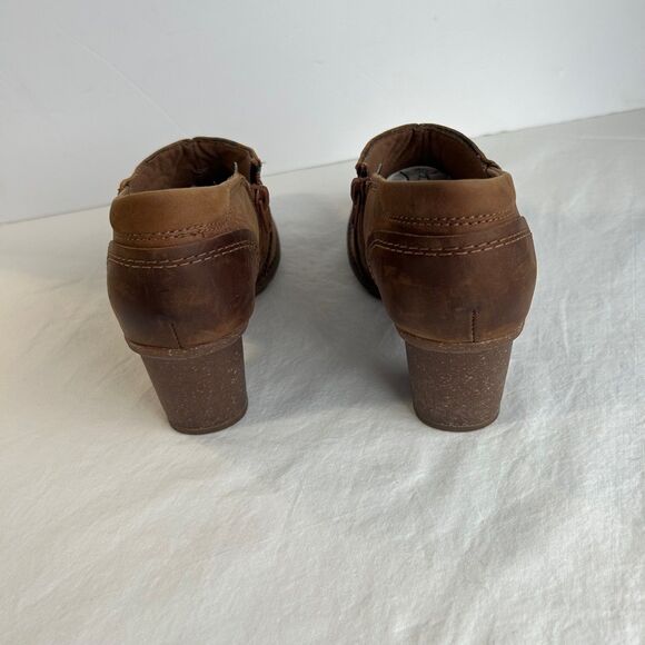 Clarks Sashlin Aleta Leather Booties Tan Brown Cushion Soft Zip Women’s 7 - Picture 4 of 6
